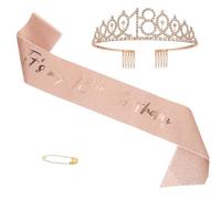18th Birthday Sash and Tiara Set - Satin Sash with Sparkling Tiara, Perfect for 18th Birthday Celebrations - Stylish Party Decoration and Accessories