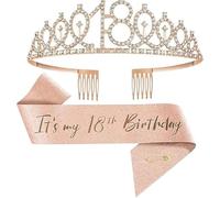 18th Birthday Sash, Tiara & Belt Set - Rose Gold 18th Birthday Party Accessories - Elegant Sash, Tiara & Belt for Birthday Girl - Perfect for Milestone Celebrations