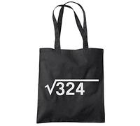 18th Birthday Square Root - Tote Shopping Bag - 18 Year Olds One size black