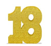 18th Birthday Table Decorationsfor Boys Girls, 8" Number 18 Glitter Table Decoration Centrepiece,Standing Large Gold 18 Sign Table Number for Birthday Wedding Anniversary Table Decorations