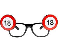 18th Birthday Traffic Sign Novelty Specs Glasses, Unisex Adult, Multi Colors