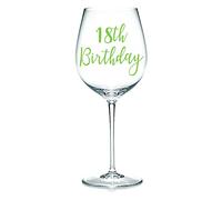 18th Birthday Vinyl Sticker Decal Transfer Label for Glasses, Mugs, Bottle. Celebrate, Party. Gift Bag, Box (Small - 3cm Tall Capital Letter Height, Red)