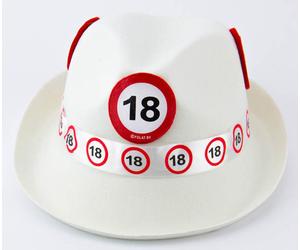 18TH BIRTHDAY WHITE TRILBY TRAFFIC SIGN AGE PARTY