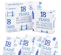 18th Birthday Wrapping Paper, 5 Sheets 50x70cm White and Blue Boys Birthday Gift Wrap Paper for Boys Entering the Adult World