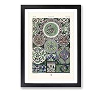 18th Century Persian Pattern by Albert Racinet Framed Print | A2 Black Framed Wall Art | Ready to Hang | Modern Fantasy Picture | Living Room Bedroom Lounge Office