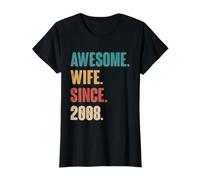 18th Wedding Anniversary for Her - Awesome Wife Since 2008 T-Shirt