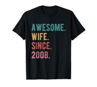 18th Wedding Anniversary for Her - Awesome Wife Since 2008 T-Shirt