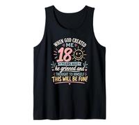 18th When God Created me 18 Years Ago Girl B-Day Party Tank Top