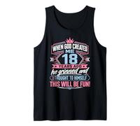 18th When God Created me 18 Years Ago Girl B-Day Party Tank Top