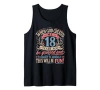 18th When God Created me 18 Years Ago Girl B-Day Party Tank Top
