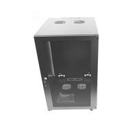 18U Server Cabinet Wall Mount Rack Enclosure with Caster Wheels 2 Server Fans Locking Grid Gate Removable Side Panels 19" Network Cabinet 15-18.5" Installation Depth Heavy-Duty Frame (37INCH, 18U)