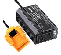 18V/20V to 110V Portable Power Inverter for Power Tools - 300W DC-AC Converter with Overload & Short-Circuit Protection, Compact Design for Camping, Construction, and Outdoor Use B