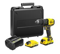 Stanley FATMAX Cordless Drill Bit 18 V Lithium Ion 55 Nm BRUSHLESS Motor 2 Speeds up to 1900 RPM with Case 2 Batteries 2Ah 1 Charger FATMAX V20 SFMCD710D2K-QW Range