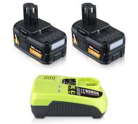18V 5.0Ah P108 Li-Ion Batteries & Charger Replacement for Ryobi 18V Battery and Charger Combo,Compatible with Ryobi RB18L50 RB18L40 RB18L25 RB18L15 P102 P103 P104 P105 P106 P107（2 battery + 1 charger）