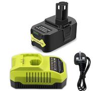 18V 6.0Ah Battery and + P117 Charger Compatible with for Ryobi One+ Battery RB18L50 RB18L25 RB18L40 RB18L20 RB18L15 RB18L13 P102 P103 P104 P105 P106 P107 P108 and 260051002 P117 Charger