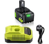 18V 6.0Ah Lithium Battery for ryobi battery P108 + P117 Charger Compatible with for Ryobi One+ Battery RB18L50 RB18L25 RB18L40 RB18L20 RB18L15 RB18L13 P108 P102 P103 P104 P105 P106 P107 P108