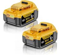 18V 8Ah Lithium Battery Replacement: 2-Pack High Capacity Rechargeable Battery with LED Indicator for Cordless Power Tools