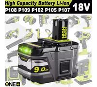18V 9.0Ah Lithium Battery For Ryobi P108 Plus RB18L50 RB18L40 P104 P105 New