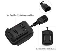 18V Battery Adapter Connector for BL1830 BL1840 BL1850, Compatible with Dayi A3 2106 Power Tools, Plastic Converter with Red and Black Wire Terminals for bl1830 Battery