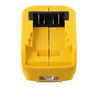18V Battery Adapter with LED Light and Dual USB Output for DEWALT DCB203 DCB200 Models - Yellow, 9 x 5 cm, Plastic Build(B)