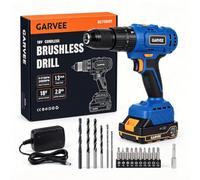 18V Brushless Cordless Drill Set, 60N·m, Updated to a UK-standard Plug | 20+1+1 Precision Control, Brushless Motor, 2000mAh Li-Ion Batteries & Fast Charger, Built-in LED, 20pcs Accessories Kit