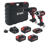 18V Cordless Drill & Impact Driver Twin Set - 4.0Ah & 1.3Ah Batteries + Extra 2 x 4.0Ah Batteries