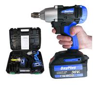 18V Cordless Impact Wrench Gun with 2 Batteries - 6.0Ah Rechargeable, 420Nm Torque & 14mm, 17mm, 19mm, 22mm Socket Set, 1/2 Inch Square Drive Powered Wrench w/Carry Case