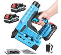 18V Cordless Nail Gun & Staple Gun, 18 Gauge Brushless 2-in-1 Electric Brad Nailer with 2.0Ah Battery & Charger, 5/8"-1-1/4" Fastener Range, 50 Nail Capacity, Single & Contact Fire, LED Light