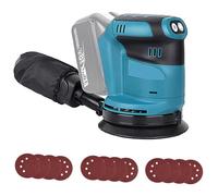 18V Electric Sander, Compatible with 18V Battery, 3 Variable Speeds, Up to 15000 RPM, Battery Orbital Sander with 12PCs Sanding Sheets, for Sanding Polishing Wood (Tool only)