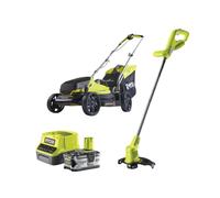 18V ONE Cordless Lawnmower and Grass Trimmer Twin Kit 1 x 40Ah