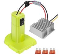 18V to 12V Step-Down Converter for Ryobi 18v Battery for Power Battery Adapter Wheel, DC 12V 15A 180W Buck Converter Regulator with 30A Fuse & Wire Terminal for Golf Cart RC Car Truck Light & DIY