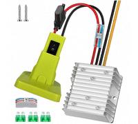 18V to 12V Step-Down Converter for Ryobi 18V Power Wheel Battery Adapter DC 12V 20A 240W Buck Converter with Fuse Green silver