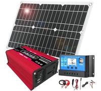 18W 12V Off-Grid Solar Panel Kit with 4000W Inverter & 30A Charge Controller for RV, Camping, and Outdoor Adventures(Red)