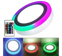 18W + 6W RGB Surface Ceiling Mounted LED Panel Light Dual Colour Changing Mood Lighting Remote Control Dimmable