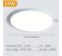 (18W Cold White, White) 1pc LED Ceiling Light, Modern Round Ceiling Lamp, Waterproof Slim Multicolor Available For Bedroom Living Room Bathroom Balcony