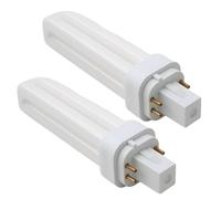 18W Energy Saving G24q-2 White 4000K, 1200LM, 4 Pin Fitting 2U Compact Double Turn Tube Energy Saving Lamp Fluorescent Lamp, Non-Dimmable, Suitable for Corridor, Bathroom, Bedroom