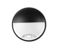 18W LED 4000K IP65 Flush Wall Lamp Semicircle Bulkhead Light Fitting with Motion Sensor PIR for Indoor, Outdoor, Bath, Office, Hallway, Corridor, Utility, Shed, Workshop, Black - Improved Version