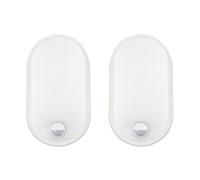 18W LED 4000K IP65 Flush Wall Mounted PIR Sensor Oval Bulkhead Light Fixture for Outdoor, Garden, Shed, Porch, Garage, Workshop, Patio, Hallway, Corridor, Workshop etc - White - Pack of 2