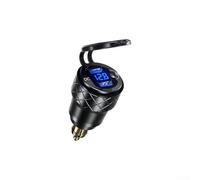 18W Metal Fast Charging Motorcycle Charger with Aviation Aluminum Construction for Most Motorcycles and Vehicles 12-24V Input Voltage(BLUE LIGHT)