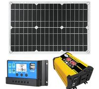 18W Off-Grid Solar Panel Kit with 30A Controller & 250W Inverter, Portable Waterproof(Unique Colour)