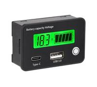18W USB Type C QC3.0 Battery Monitor Real Time Electric Capacity Display for Solar Car Lithium Acid Battery Solar Car Battery Monitor