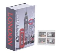 18x11.6x5.5cm/7.1x4.6x2.2in Diversion Book Safe Storage Box, Real Paper & Metal Dictionary Money Lock Box Hidden Book with Combination Code Lock Case for Cash Jewelry for Home Office