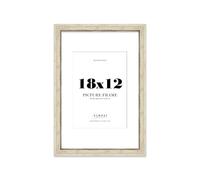 18x12 Distressed Cream Picture Frame - 18x12 Frame with A4 Mount for 18x12/A4 Pictures Art Deco Style Classic Interior Design Décor, 1 Pack