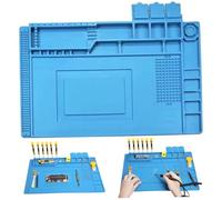 18x12 Inch Heat-Resistant Silicone Soldering Mat with Magnetic Areas, Anti-Static Workbench Mat for Electronics & Repair Work