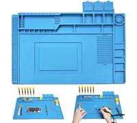 18x12 Inch Heat-Resistant Silicone Soldering Mat with Magnetic Areas, Anti-Static Workbench Mat for Electronics & Repair Work