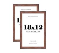 18x12 Picture Frame, Display 18x12 Pictures (45.7 x 30.5cm) Picture Frame for wall Display - Rustic Wood - 2 Pack