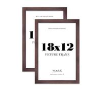 18x12 Picture Frame, Display 18x12 Pictures (45.7 x 30.5cm) Picture Frame for wall Display - Walnut - 2 Pack