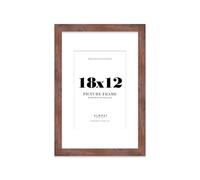 18x12 Rustic Wood Frame With Mount for 12x8 Pictures 28mm Edge Portrait and Landscape Display with Wall Hooks, 1 Pack