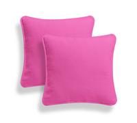 (18x18", Fuschia) Set of 2 Plain 100% Cotton Soft Decorative Square Cushion Covers throw Pillow cases, Home Decor For Sofa couch Bed & Chair in 16" 18" 20" sizes