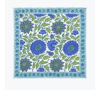 18x18 Inches Cotton Napkins Set of 4, Blue Green, Washable Hand Block Printed Reusable Cloth Napkins For Dinning, Party, Wedding, Halloween Home Decor Autumn
